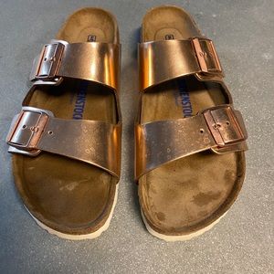 Birkenstocks rose gold size 42